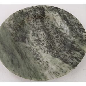 VTG Green Jade Decorative Plate 7" Handcrafted Natural Stone Elegant Home Decor